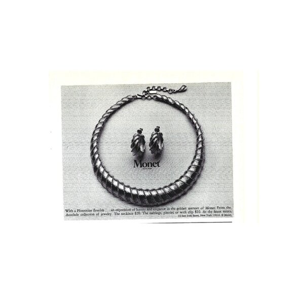 Monet Master Jeweler Necklace ADVERT 1970s Vintage Print Ad - Picture 4 of 4